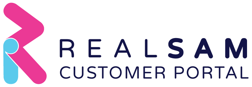 An image of the RealSAM logo with the words, "Customer Portal".